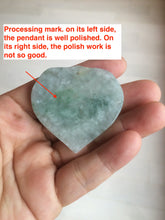 Load image into Gallery viewer, 100% Natural type A light green/white concentric hearts/pinky promise(执子之手,与子偕老) jadeite Jade pendant necklace AZ74