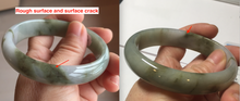 Load image into Gallery viewer, 54mm certified natural 100% natural Type A light green brown purple ethereal mist oval jadeite jade bangle AA37-5303