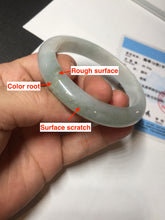 Load image into Gallery viewer, 54.8mm certified type A 100% Natural icy watery green/white jadeite jade bangle BP35-8906