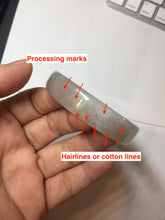Load image into Gallery viewer, 53mm certified 100% natural Type A icy watery white light green gray (淡油青)Jadeite jade bangle PB268-1037
