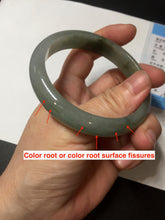 Load image into Gallery viewer, 55.8mm Certified 100% natural Type A oily dark green/gray/black jadeite jade bangle BN32-8086