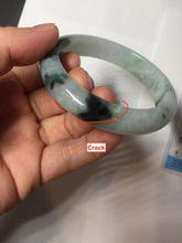 Load image into Gallery viewer, 56.5mm Certified Type A 100% Natural light purple white green with green floating flowers jadeite Jade bangle PB295-7300