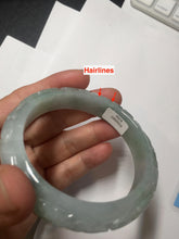 Load image into Gallery viewer, 55.5mm Certified Type A 100% Natural light green with carved Ancient Coin, Auspicious Cloud, and Lingzhi Jadeite Jade bangle PA75-6260