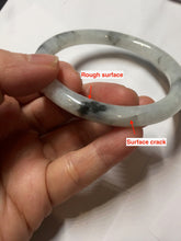 Load image into Gallery viewer, 58.5mm certified 100% natural Type A white dark green ink painting (水墨) jadeite jade bangle PC159-3152
