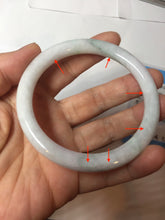 Load image into Gallery viewer, 56mm certified Type A 100% Natural white sunny green purple slim round cut Jadeite Jade bangle PB263-3202