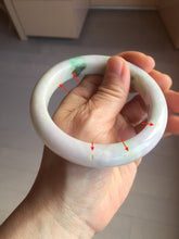 Load image into Gallery viewer, 59.5mm 100% Natural type A sunny green purple white Jadeite Jade bangle PE46-5504