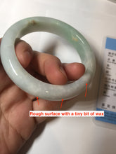 Load image into Gallery viewer, 53.5mm certified 100% natural Type A sunny green/white jadeite jade bangle BM41-8047