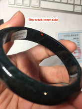 Load image into Gallery viewer, 55.6mm Certified Type A 100% Natural dark green/blue/gray/black Guatemala Jadeite bangle PJ138-1474