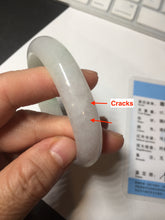 Load image into Gallery viewer, 47mm certified 100% natural Type A icy watery sunny green white oval jadeite jade bangle BP47-9362