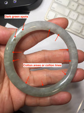 Load image into Gallery viewer, 54.5mm Certified Type A 100% Natural light green/gray/black round cut Jadeite bangle J147-3893