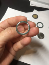 Load image into Gallery viewer, 17.1mm 6 3/4 100% natural type A icy watery green/blue icy watery Guatemala jadeite jade band ring group BP80