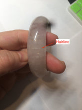Load image into Gallery viewer, 52mm 100% natural icy light purple/pink Quartzite (Shetaicui jade) bangle SY54