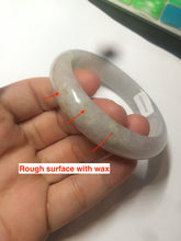 Load image into Gallery viewer, 55mm Certified type A 100% Natural green/white/purple/orange Jadeite bangle H115-6185