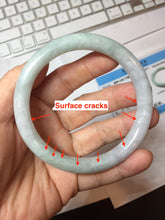 Load image into Gallery viewer, 59mm Certified Type A 100% Natural light green white purple round cut jadeite Jade bangle PB256-3232