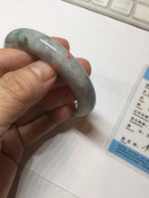 Load image into Gallery viewer, 53mm certified type A 100% Natural dark green white purple with dark green floating flowers Jadeite Jade bangle PD132-6301