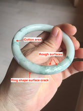Load image into Gallery viewer, 51.5mm Certified Type A 100% Natural light green with floating green flowers round cut Jadeite jade bangle PB173-4721