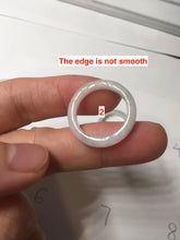 Load image into Gallery viewer, Size 5 3/4 100% natural type A icy watery green/white/purple jadeite jade band ring group R115