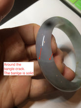 Load image into Gallery viewer, Reserved! Please don't order. 56.8mm certified type A 100% Natural icy watery green/white/brown/purple jadeite jade bangle Z127-4408