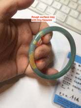 Load image into Gallery viewer, 53.5mm Certified Type A 100% Natural dark green/blue/yellow Guatemala slim Jadeite bangle PF13-5872