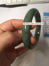 Load image into Gallery viewer, 60.9mm certified type A 100% Natural dark green gray Jadeite jade bangle PJ49-2865