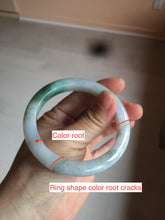 Load image into Gallery viewer, 56.4mm certificated Type A 100% Natural sunny green/white Jadeite Jade bangle Z131-2354