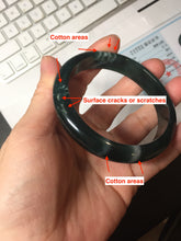 Load image into Gallery viewer, 57.5mm Certified Type A 100% Natural dark green/blue/gray/black Guatemala Jadeite bangle PJ145-1476