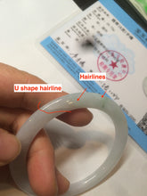 Load image into Gallery viewer, 53.7mm certificated Type A 100% Natural light green/white Jadeite Jade bangle AX104-4213