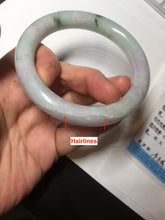 Load image into Gallery viewer, 58.5mm certified type A 100% Natural sunny green/purple round cut Jadeite Jade bangle BM84-0022