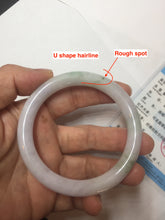 Load image into Gallery viewer, 54.3mm Certified Type A 100% Natural light green purple round cut jadeite Jade bangle E138-4942