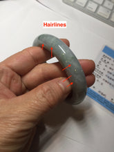 Load image into Gallery viewer, 55mm certified 100% natural type A white/green/black/purple jadeite jade bangle AU49-0247