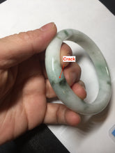 Load image into Gallery viewer, 57.5mm Certified 100% natural Type A green/white jadeite jade bangle BM32-9745