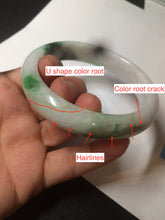 Load image into Gallery viewer, 60mm certified 100% natural type A green white jadeite jade bangle AY75-1734