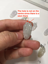 Load image into Gallery viewer, 100% natural type A icy watery white purple green jadeite jade leaf pendant group F157