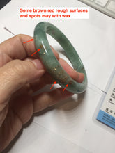 Load image into Gallery viewer, 62mm Certified Type A 100% Natural dark green red Jadeite bangle PD152-6271