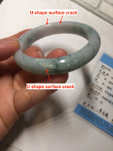 Load image into Gallery viewer, 55.5mm Certified Type A 100% Natural light green purple with floating flowers Jadeite bangle PA131-6646