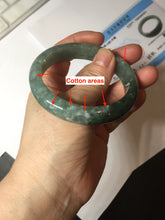 Load image into Gallery viewer, 56.4mm certified type A 100% Natural oily dark green gray black with flying snow Jadeite jade bangle PC203-7671