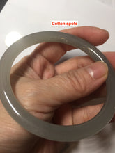 Load image into Gallery viewer, 59.4mm Certified 100% Natural gray black(灰冰) flat round cut nephrite jade bangle HN38-3593