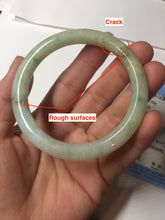 Load image into Gallery viewer, 54mm Certified Type A 100% Natural fresh light green yellow with sunny green flying flowers round cut Jadeite Jade bangle C91-2827