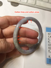 Load image into Gallery viewer, 58mm certified 100% natural Type A light green purple round cut jadeite bangle PB250-5664