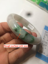 Load image into Gallery viewer, 57mm Certificated Type A 100% Natural white/sunny green/purple jadeite jade bangle C90-9145