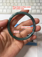 Load image into Gallery viewer, 54mm Certified Type A 100% Natural dark green/blue/gray with Guatemala slim round cut Jadeite bangle PJ30-3872