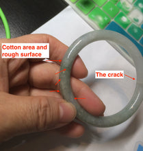 Load image into Gallery viewer, 53.6mm Certified 100% natural Type A light green/gray round cut jadeite jade bangle AX72-6947