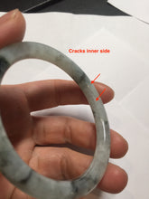 Load image into Gallery viewer, 57.2mm certified 100% natural Type A white sunny green dark green ink painting (水墨) round cut jadeite jade bangle PC158-3151