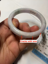 Load image into Gallery viewer, 56.5mm certified Type A 100% Natural purple white green Jadeite Jade bangle AJ80-1266