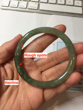Load image into Gallery viewer, 卖了 57.4mm Certified 100% natural Type A oily dark green/ gray/brown (老油青) slim round cut jadeite jade bangle PB321-0594