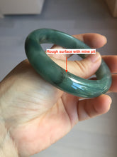 Load image into Gallery viewer, 57.5mm Certified type A 100% Natural oily dark green (老油青) blue gray black Mountains Afar (远山)Jadeite bangle PC259-0552