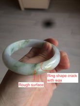 Load image into Gallery viewer, 58mm certified 100% natural light green/purple/yellow (Fu Lu Shou) jadeite jade bangle AZ135-1464