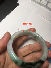 Load image into Gallery viewer, 53.9mm 100% natural Type A sunny green white purple jadeite jade bangle BN4-8233