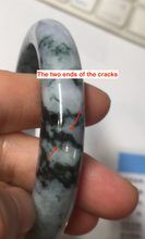 Load image into Gallery viewer, 60mm Certified Type A 100% Natural dark green/purple/gray Snowy Pine Mountain Jadeite Jade bangle PE113-1218