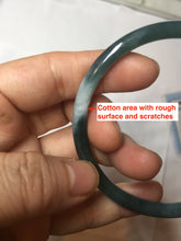 Load image into Gallery viewer, 59mm Certified Type A 100% Natural light black/green/gray Guatemala slim round cut Jadeite bangle PJ75-0694